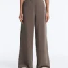 Pantalones de corte recto con rayas asimétricas y modal Pantalones de corte recto con rayas asimétricas y modal