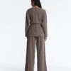 Chaqueta larga con rayas asimétricas y modal Chaqueta larga con rayas asimétricas y modal