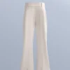 Pantalones de esquí elásticos, acampanados y de talle alto, resistentes al agua