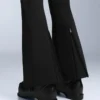 Pantalones de esquí elásticos, acampanados y de talle alto, resistentes al agua