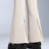 Pantalones de esquí elásticos, acampanados y de talle alto, resistentes al agua