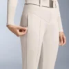 Pantalones de esquí elásticos, acampanados y de talle alto, resistentes al agua
