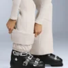 Pantalones de esquí elásticos, acampanados y de talle alto, resistentes al agua