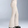 Pantalones de esquí elásticos, acampanados y de talle alto, resistentes al agua