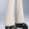 Pantalones de esquí elásticos, acampanados y de talle alto, resistentes al agua