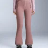 Pantalones de esquí elásticos acampanados y resistentes al agua