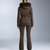 Pantalones de esquí elásticos acampanados y resistentes al agua