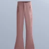 Pantalones de esquí elásticos acampanados y resistentes al agua