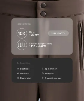 Pantalones de esquí elásticos, acampanados y resistentes al agua