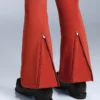 Pantalones de esquí elásticos acampanados y resistentes al agua