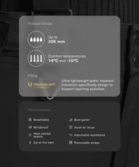 Pantalones de esquí impermeables de corte recto holgado Primaloft® Feel the Performance™