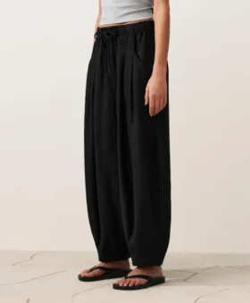 Pantalones de estilo globo 100 % lino