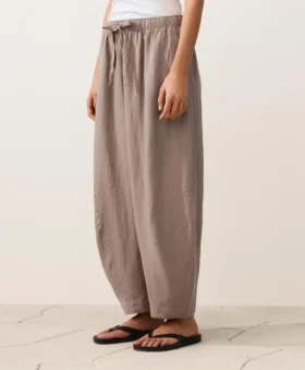 Pantalones de estilo globo 100 % lino