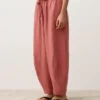 Pantalones de estilo globo 100 % lino