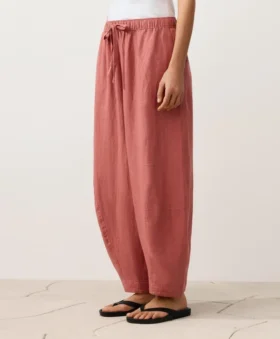 Pantalones de estilo globo 100 % lino
