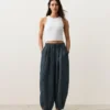 Pantalones de estilo globo 100 % lino