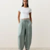Pantalones de estilo globo 100 % lino