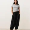 Pantalones de estilo globo 100 % lino