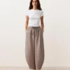 Pantalones de estilo globo 100 % lino