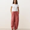Pantalones de estilo globo 100 % lino