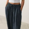 Pantalones de estilo globo 100 % lino