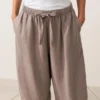 Pantalones de estilo globo 100 % lino