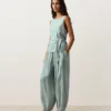 Pantalones de estilo globo 100 % lino