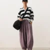 Pantalones de estilo globo 100 % lino