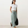 Pantalones de estilo globo 100 % lino