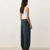 Pantalones de estilo globo 100 % lino