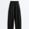 Pantalones de estilo globo 100 % lino