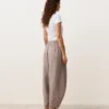 Pantalones de estilo globo 100 % lino
