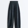 Pantalones de estilo globo 100 % lino