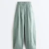 Pantalones de estilo globo 100 % lino