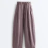Pantalones de estilo globo 100 % lino