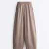 Pantalones de estilo globo 100 % lino