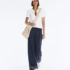 Pantalones de modal Soft Touch con detalle de rayas marineras Pantalones de modal Soft Touch con detalle de rayas marineras
