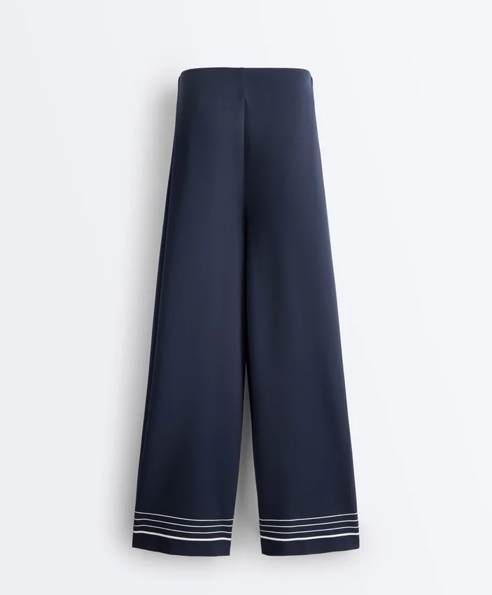 Pantalones de modal Soft Touch con detalle de rayas marineras Pantalones de modal Soft Touch con detalle de rayas marineras