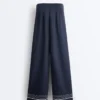 Pantalones de modal Soft Touch con detalle de rayas marineras Pantalones de modal Soft Touch con detalle de rayas marineras