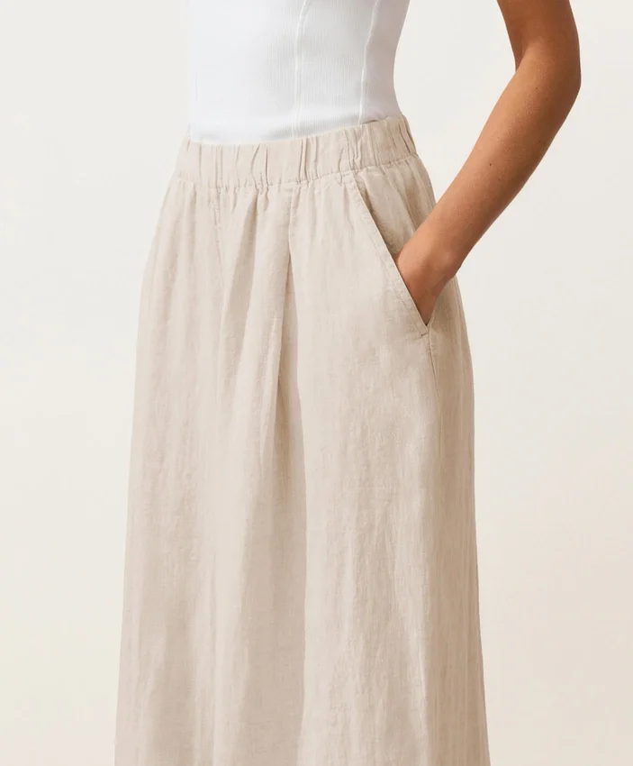 Pantalones de pierna ancha 100 % lino Pantalones de pierna ancha 100 % lino