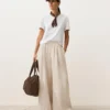 Pantalones de pierna ancha 100 % lino Pantalones de pierna ancha 100 % lino