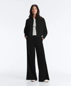 Pantalones de pierna ancha con modal Soft Touch y dobladillo calado