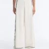 Pantalones de pierna ancha de modal Soft Touch con ribete en contraste
