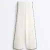 Pantalones de pierna ancha de modal Soft Touch con ribete en contraste