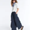 Pantalones de pierna ancha de popelín 100 % algodón Pantalones de pierna ancha de popelín 100 % algodón