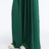 Pantalones de piqué de algodón de pierna ancha con pliegues