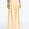 Pantalones de piqué de pierna ancha con algodón