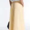 Pantalones de piqué de pierna ancha con algodón