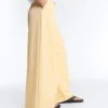 Pantalones de piqué de pierna ancha con algodón