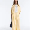Pantalones de piqué de pierna ancha con algodón
